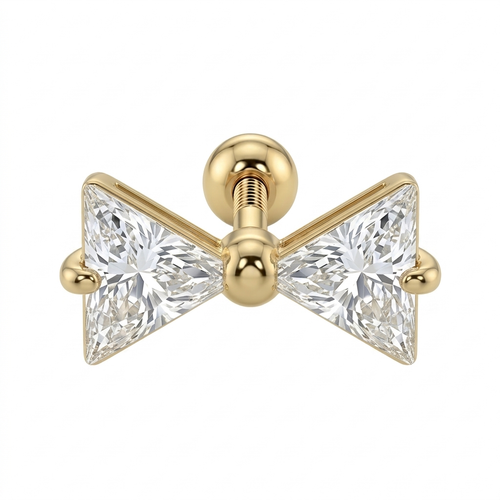 LABRET MOÑO ACERO AMARILLO CIRCÓN BLANCO