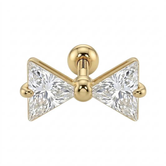LABRET MOÑO ACERO AMARILLO CIRCÓN BLANCO
