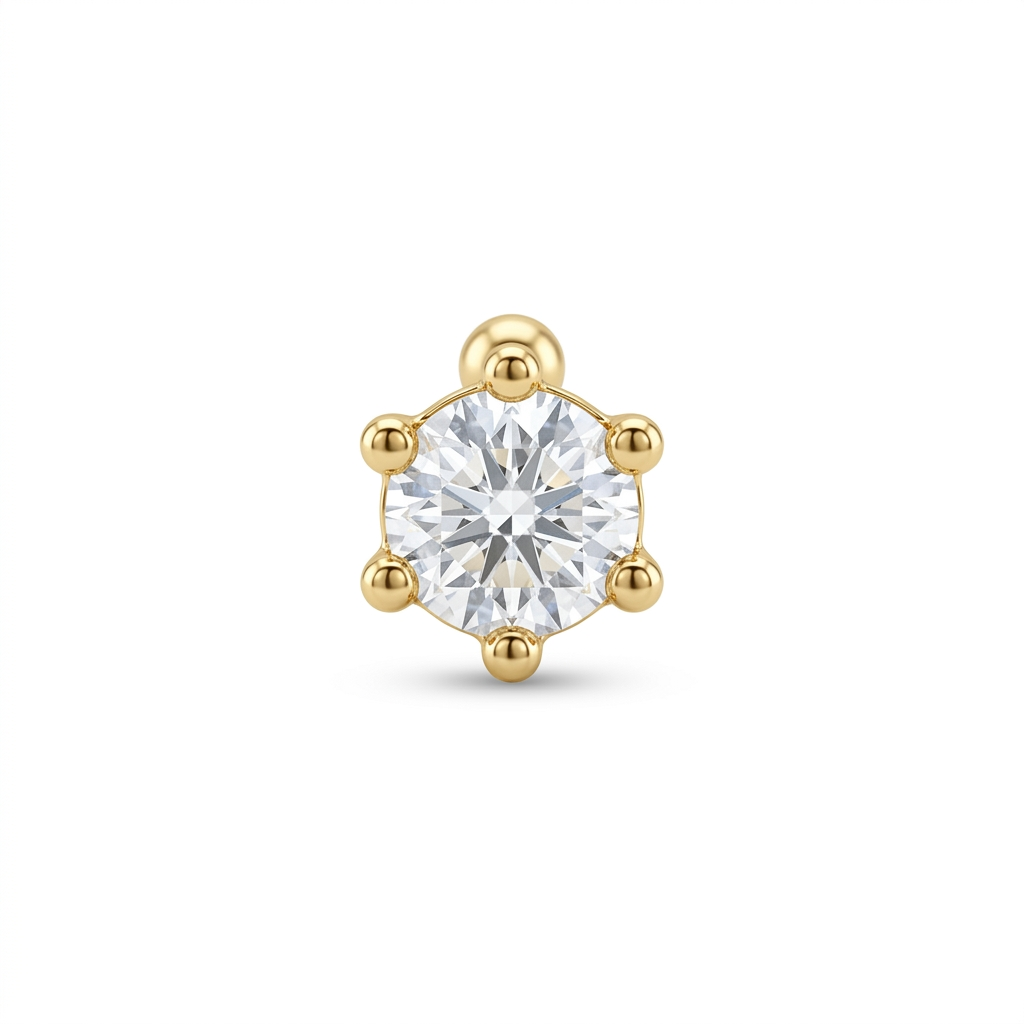 TOP ESTÁNDAR SOLITARIO UÑAS REDONDA ORO 730 AMARILLO CIRCÓN BLANCO