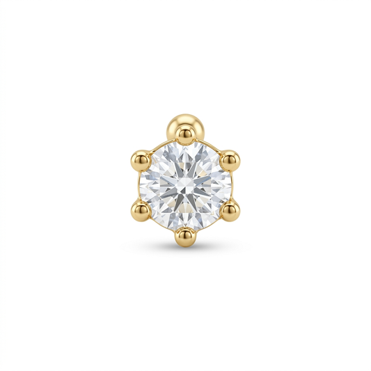TOP ESTÁNDAR SOLITARIO UÑAS REDONDA ORO 730 AMARILLO CIRCÓN BLANCO
