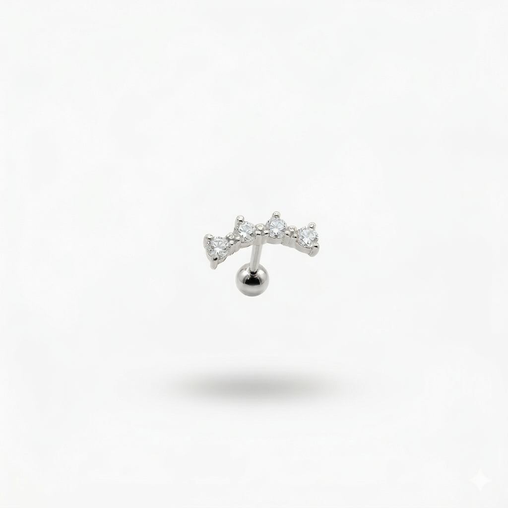 LABRET HELIX RIEL AZUCAR 4 ACERO BLANCO CIRCÓN BLANCO