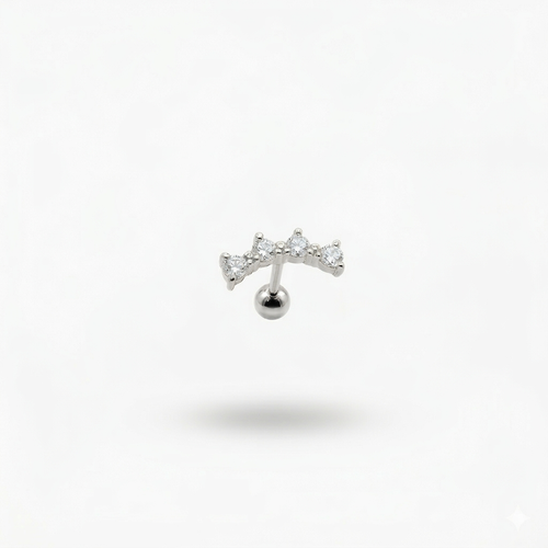 LABRET HELIX RIEL AZUCAR 4 ACERO BLANCO CIRCÓN BLANCO