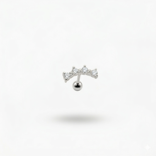 LABRET HELIX RIEL AZUCAR 4 ACERO BLANCO CIRCÓN BLANCO