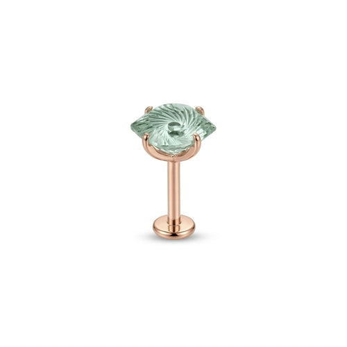 LABRET SOLITARIO UÑAS OVALADA TITANIO ROSA CIRCÓN