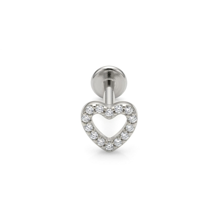 LABRET CORAZÓN CONTORNO RIEL TITANIO BLANCO CIRCÓN