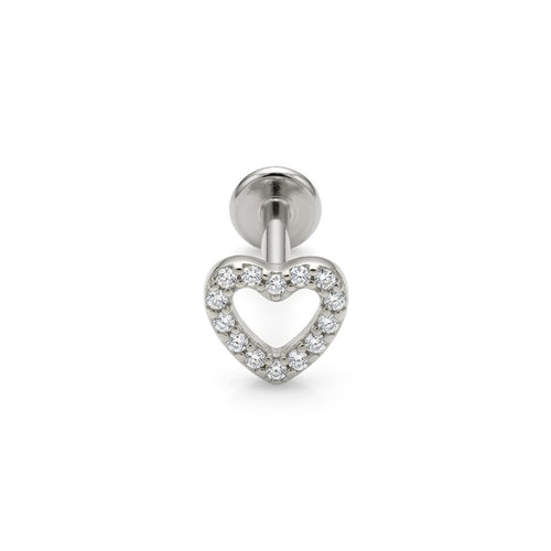 LABRET CORAZÓN CONTORNO RIEL TITANIO BLANCO CIRCÓN