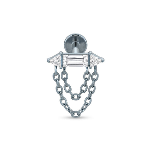 LABRET HELIX BAGUETTE TITANIO BLANCO CIRCÓN