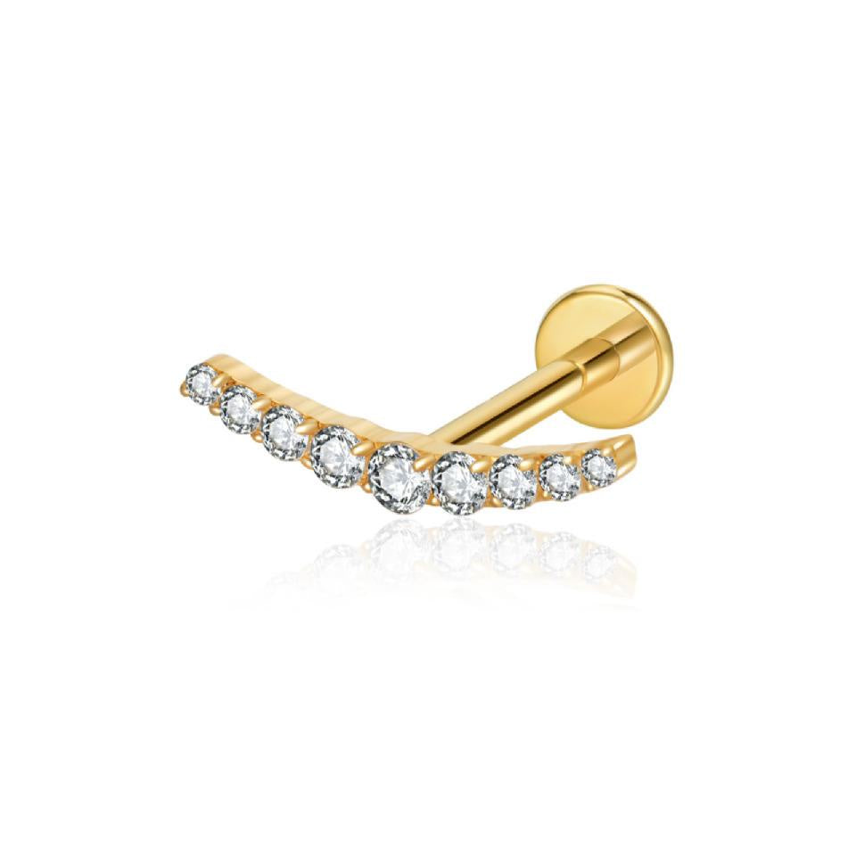 LABRET HELIX AZUCAR 9 TITANIO AMARILLO CIRCÓN BLANCO