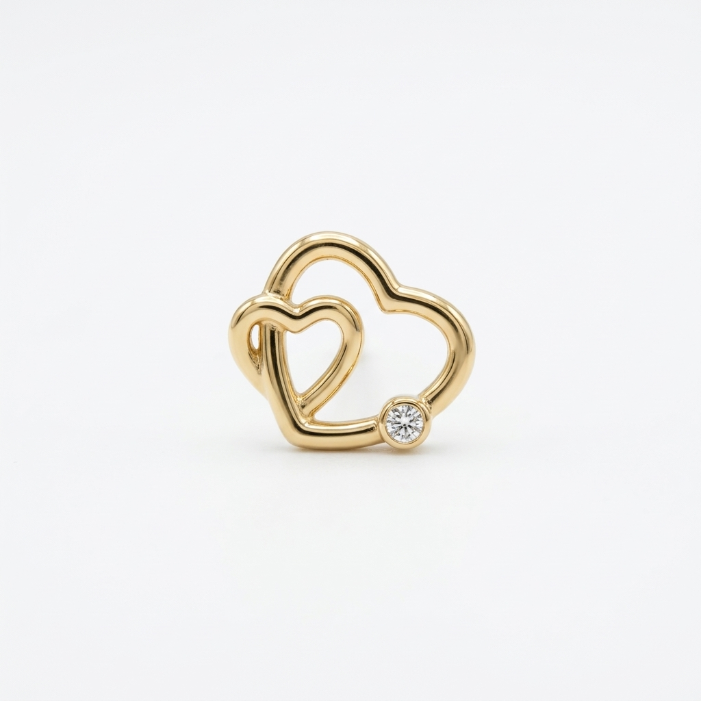 TOP ESTÁNDAR CORAZÓN CONTORNO LISO ORO 730 AMARILLO
