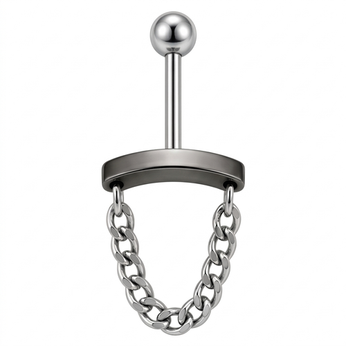 LABRET HELIX RIEL LISO CADENA ACERO BLANCO