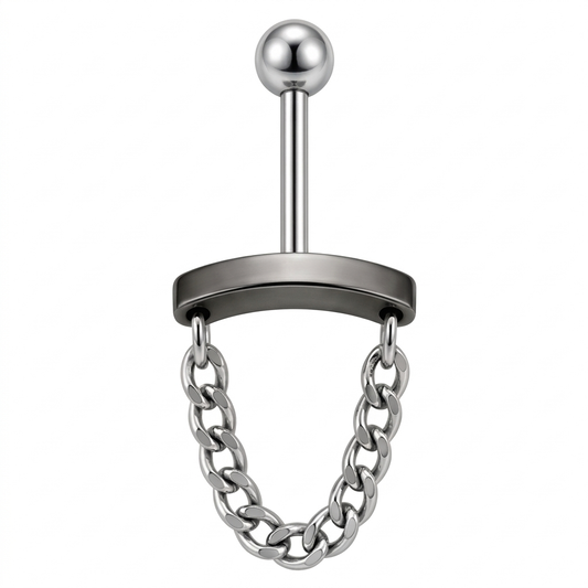 LABRET HELIX RIEL LISO CADENA ACERO BLANCO