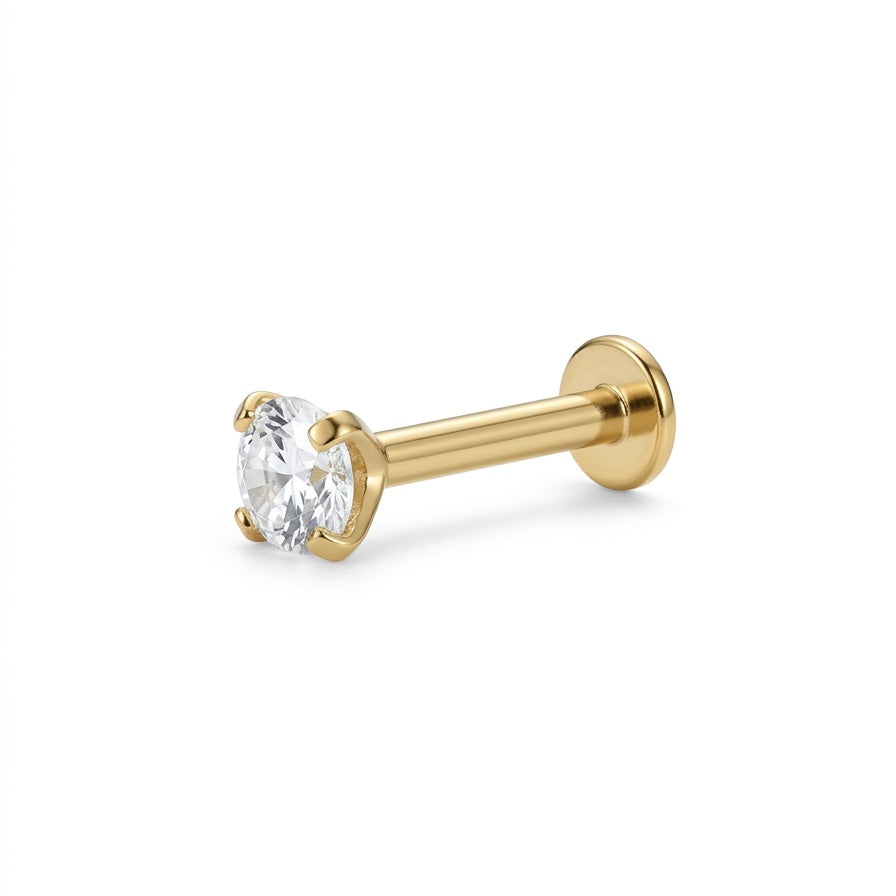 LABRET SOLITARIO UÑAS REDONDA TITANIO AMARILLO CIRCÓN