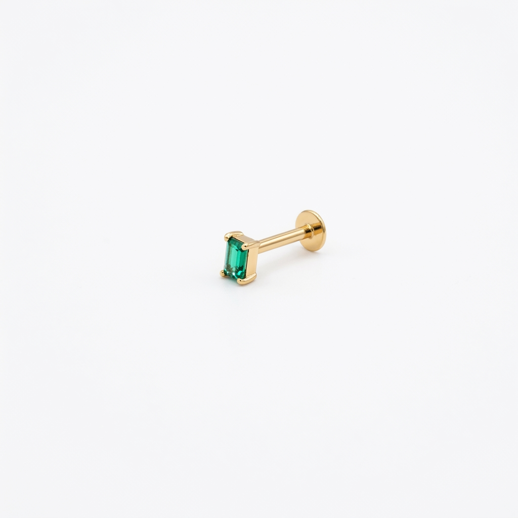 LABRET SOLITARIO CAJA CUADRADA ORO 750 AMARILLO