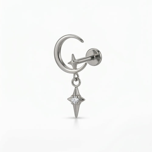 LABRET LUNA TITANIO BLANCO
