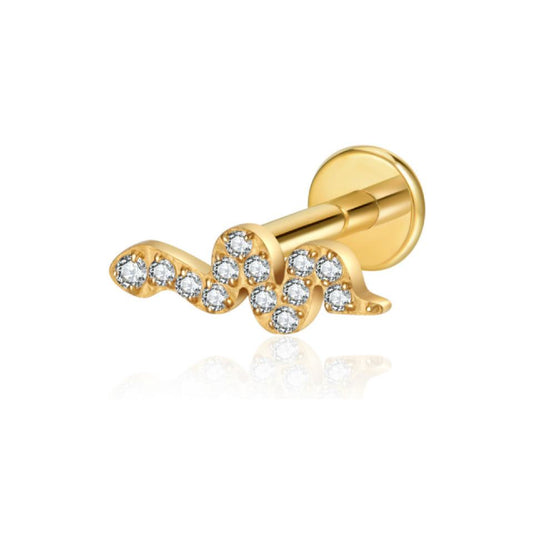 LABRET SERPIENTE TITANIO AMARILLO CIRCÓN BLANCO