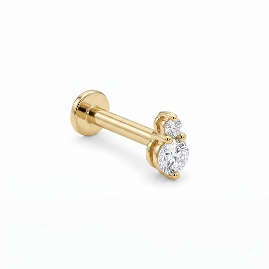 LABRET SOLITARIO UÑAS REDONDA ORO 750 AMARILLO