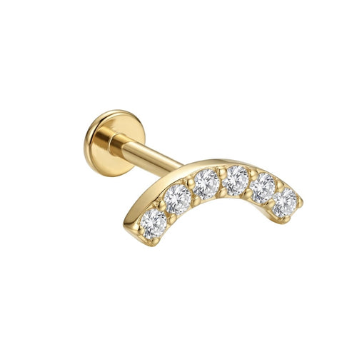 LABRET UN RIEL CARRE TITANIO AMARILLO CIRCÓN