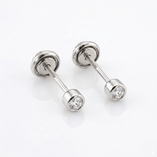 TOPOS SOLITARIO UÑAS REDONDA ORO 750 BLANCO