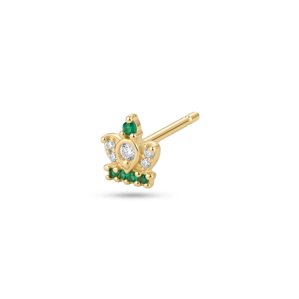 TOP ESTÁNDAR CORONA ENGASTE UÑAS ORO 730 AMARILLO CIRCÓN VERDE