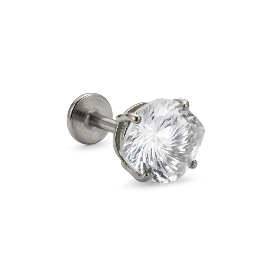 LABRET SOLITARIO UÑAS OVALADA TITANIO BLANCO CIRCÓN