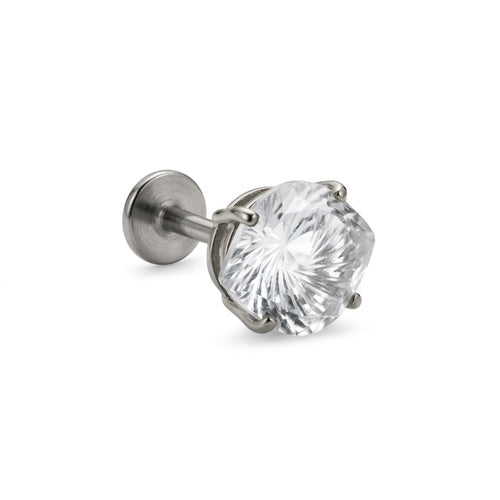 LABRET SOLITARIO UÑAS OVALADA TITANIO BLANCO CIRCÓN