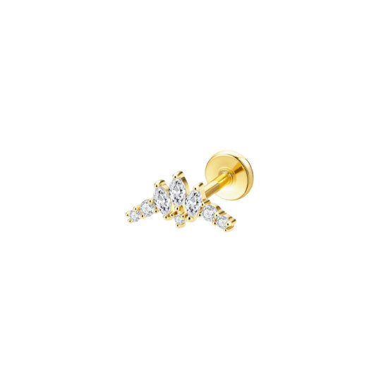 LABRET HELIX FIGURA RIEL TITANIO AMARILLO CIRCÓN BLANCO