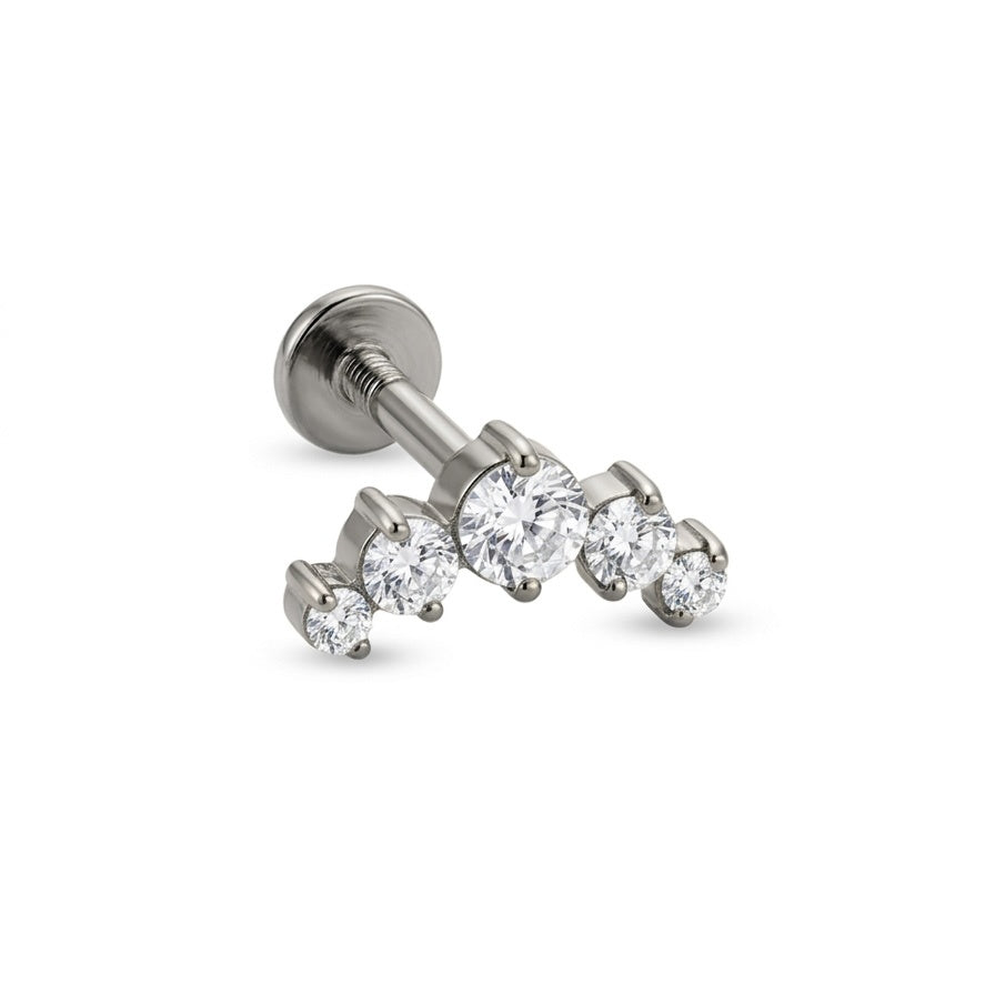 LABRET HELIX AZUCAR 5 TITANIO BLANCO CIRCÓN