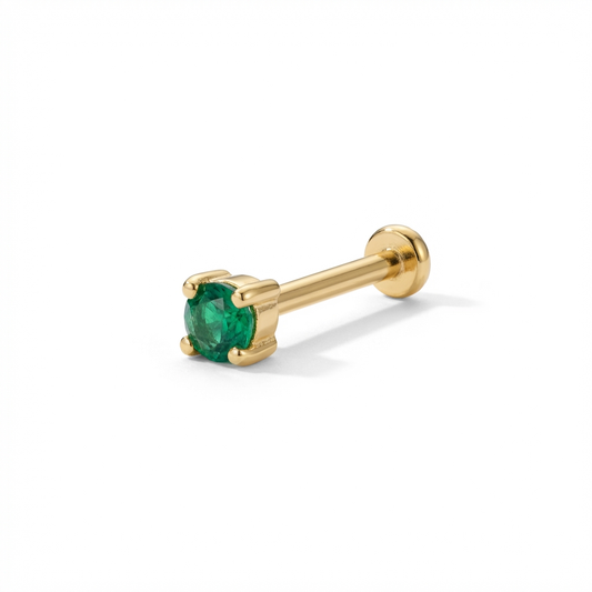 LABRET SOLITARIO UÑAS REDONDA ORO 750 AMARILLO