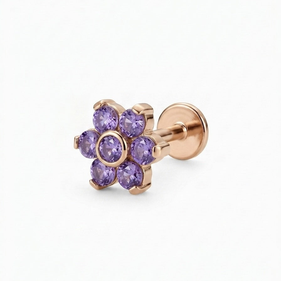 LABRET LADY DI TITANIO ROSA CIRCÓN