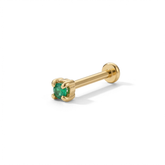 LABRET SOLITARIO UÑAS REDONDA ORO 750 AMARILLO