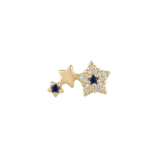 TOP ESTÁNDAR FLOR ÚNICA ORO 730 AMARILLO CIRCÓN AZUL