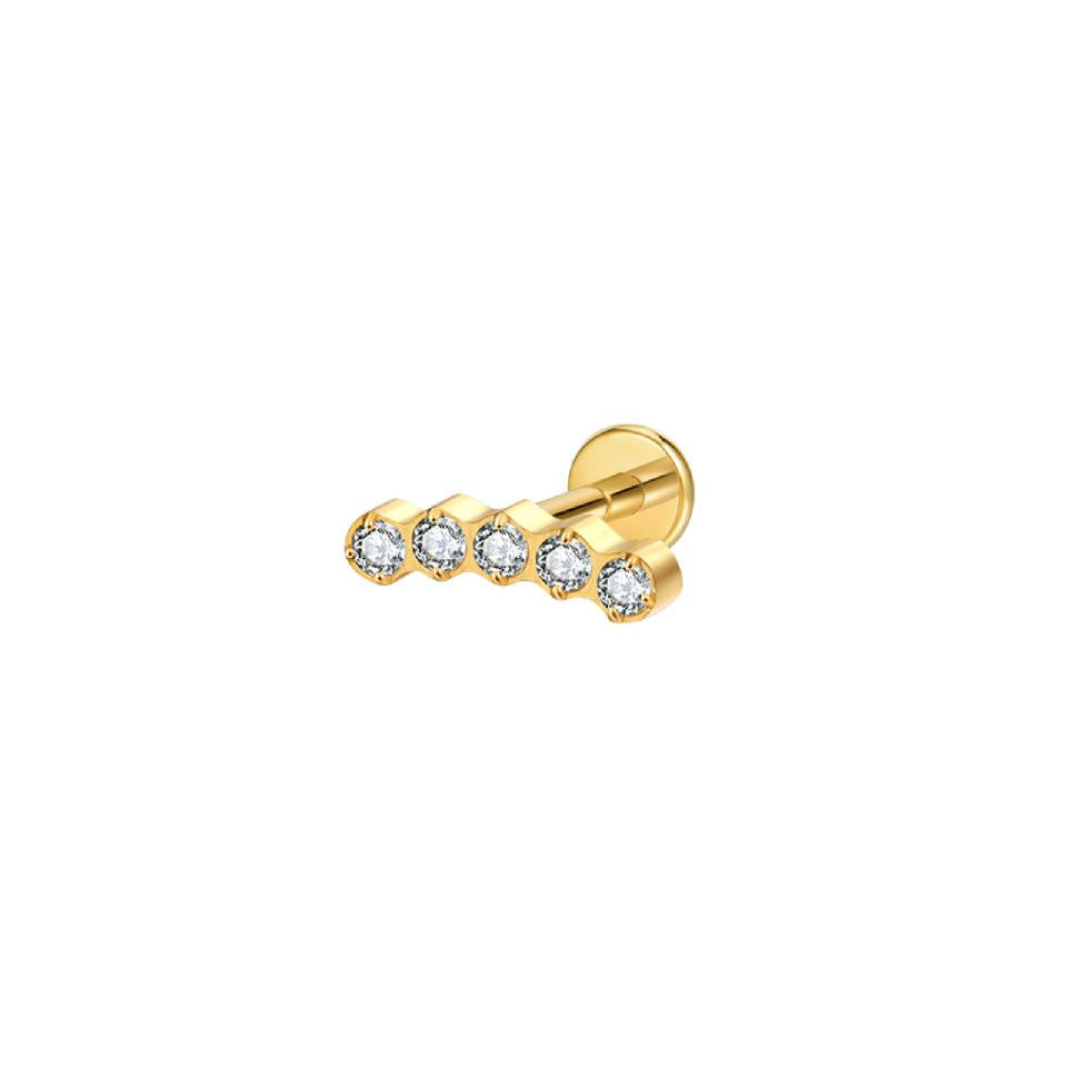 LABRET HELIX AZUCAR 7 TITANIO AMARILLO CIRCÓN BLANCO