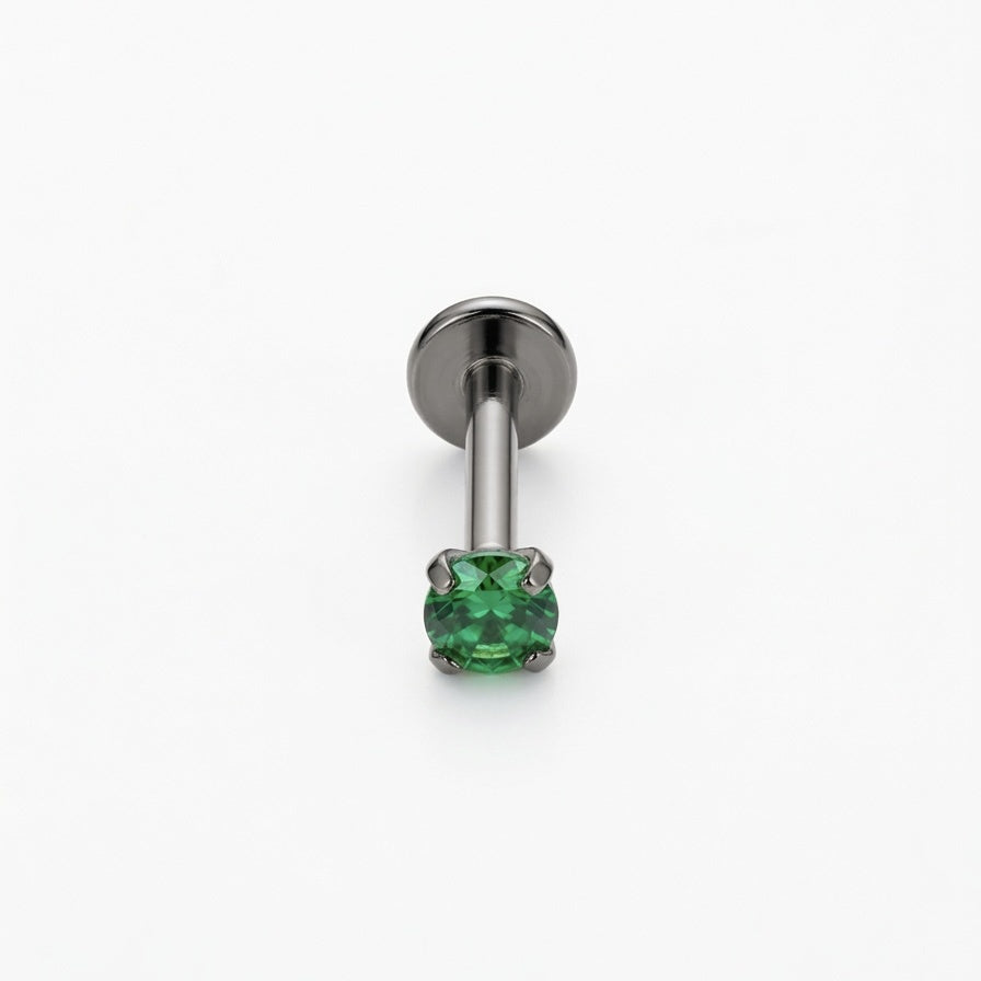 LABRET SOLITARIO UÑAS REDONDA TITANIO BLANCO CIRCÓN
