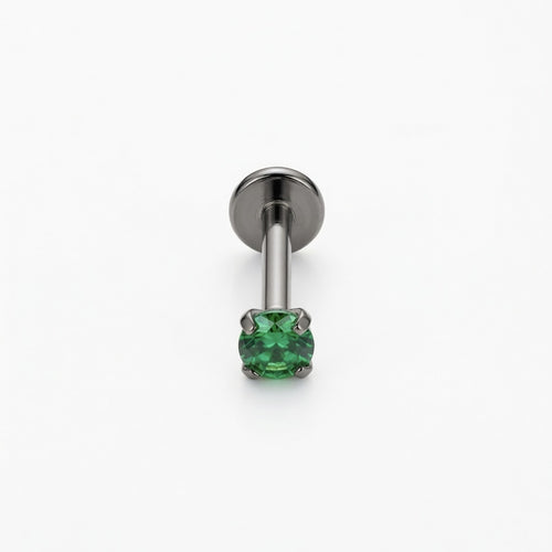 LABRET SOLITARIO UÑAS REDONDA TITANIO BLANCO CIRCÓN