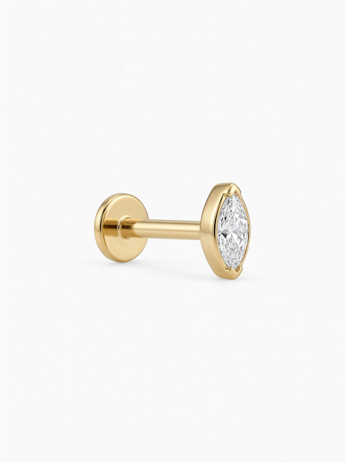 LABRET SOLITARIO MARQUIS TITANIO AMARILLO CIRCÓN