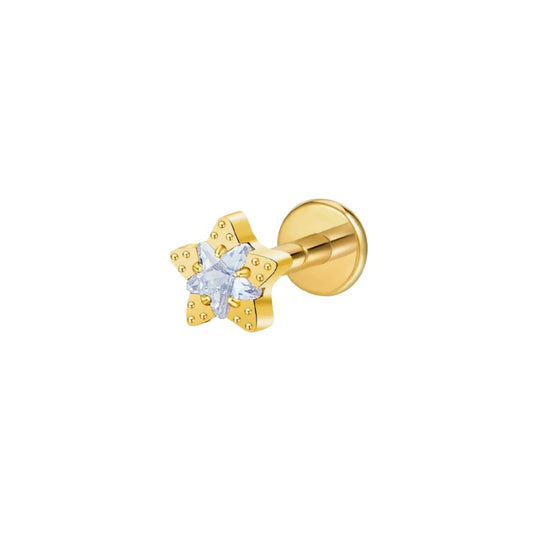 LABRET ESTRELLA TITANIO AMARILLO CIRCÓN BLANCO