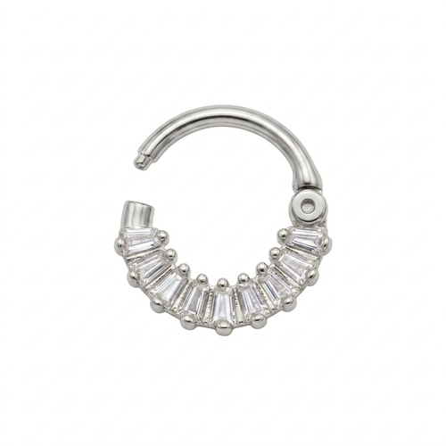 LUP CLICKER INVISIBLE RIEL BAGUETTE ORO 730 BLANCO CIRCÓN BLANCO