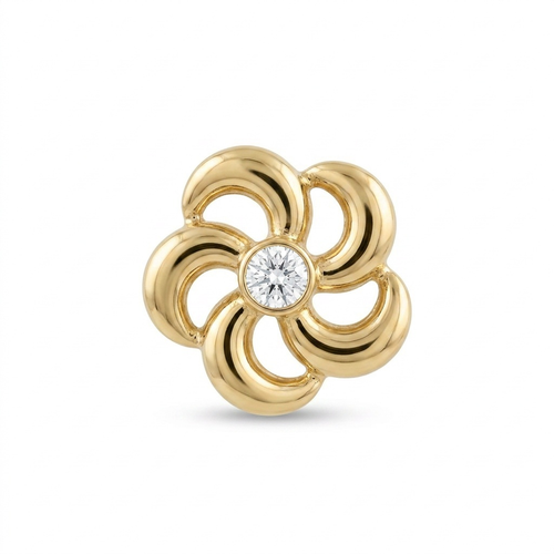 TOP ESTÁNDAR FLOR CONTORNO LISO ORO 730 AMARILLO CIRCÓN BLANCO