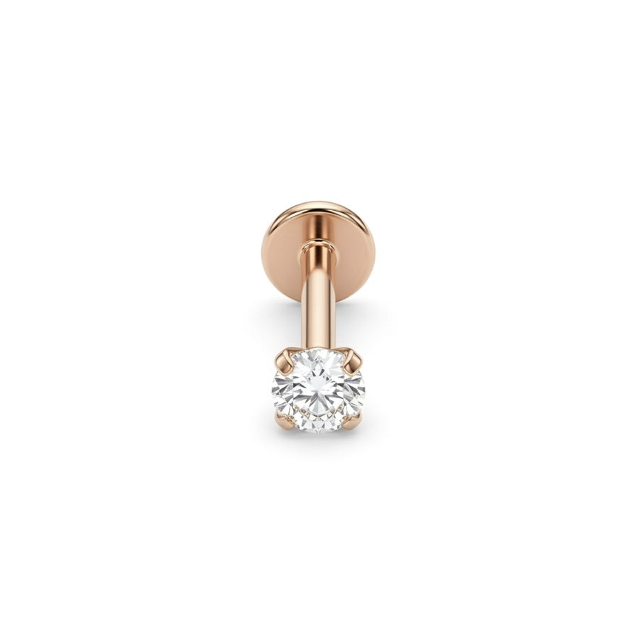 LABRET SOLITARIO UÑAS REDONDA TITANIO ROSA CIRCÓN