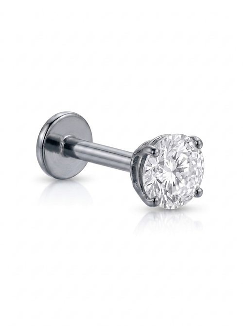 LABRET SOLITARIO UÑAS REDONDA TITANIO BLANCO CIRCÓN