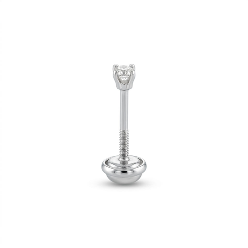 TOPOS SOLITARIO UÑAS REDONDA ORO 750 BLANCO