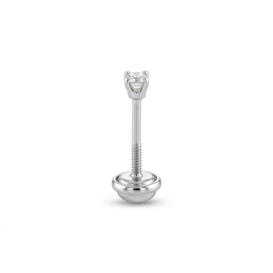 TOPOS SOLITARIO UÑAS REDONDA ORO 750 BLANCO