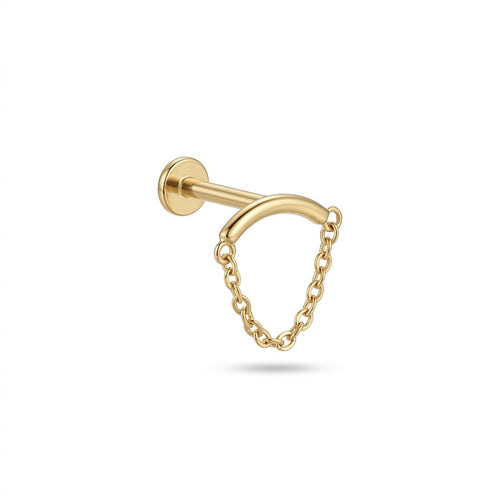 LABRET CLICKER COLGANTE LISO TITANIO AMARILLO CIRCÓN