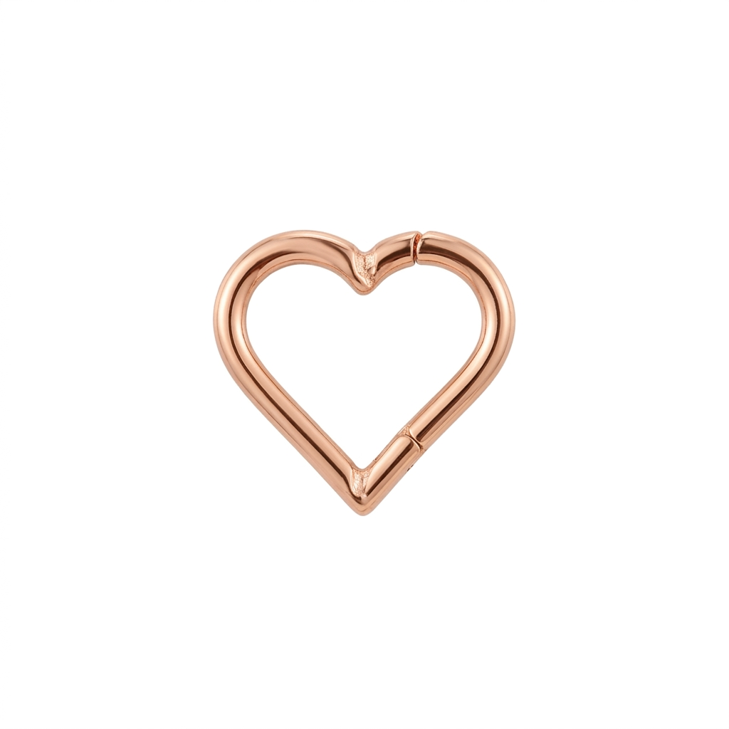 LUP CLICKER INVISIBLE CORAZON LISO TITANIO ROSA