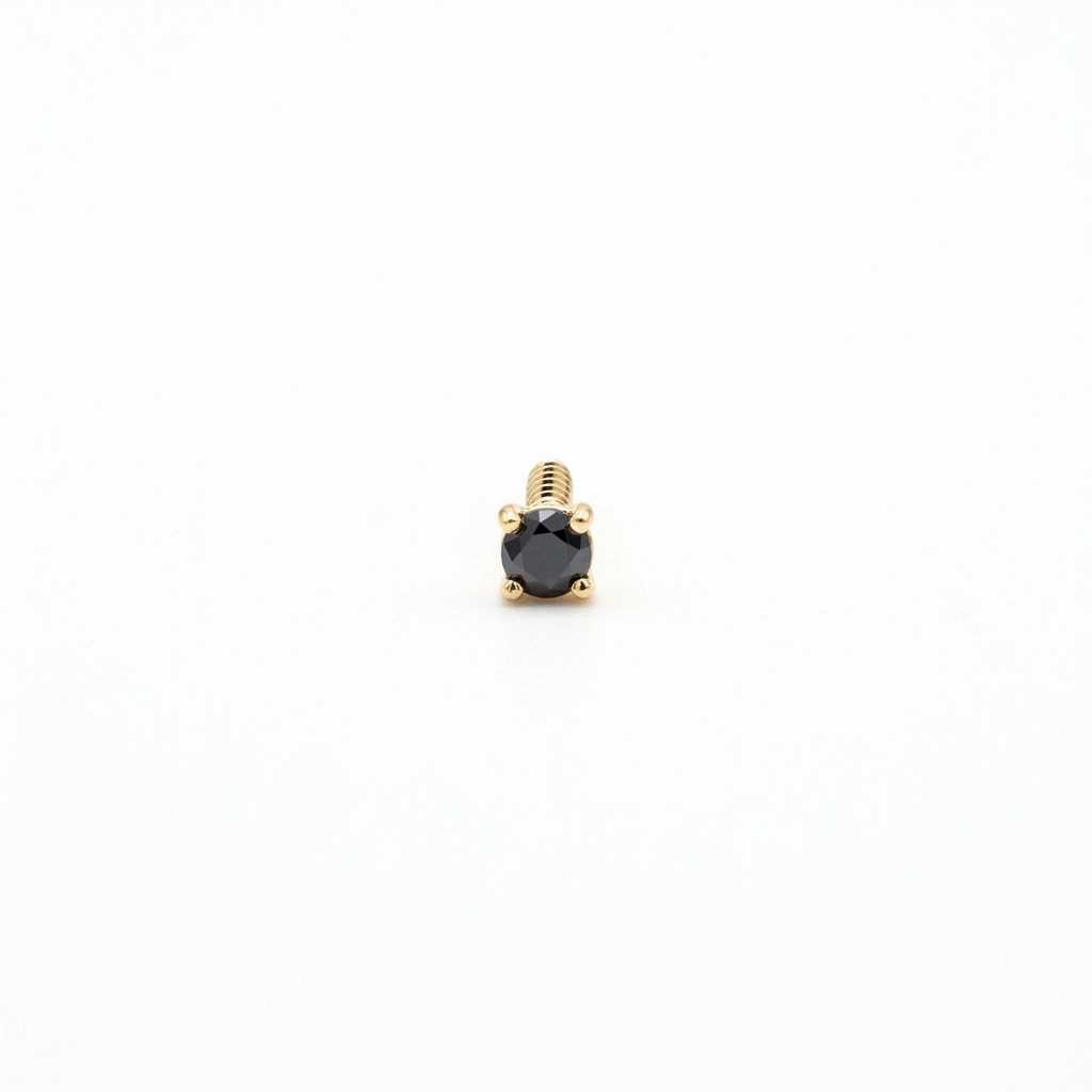 TOP MINI SOLITARIO UÑAS REDONDA ORO 750 AMARILLO DIAMANTE