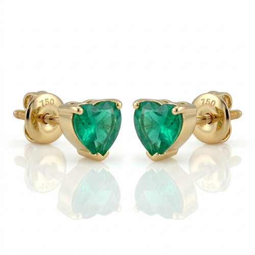TOPOS CORAZÓN ENGASTE UÑAS ORO 750 AMARILLO