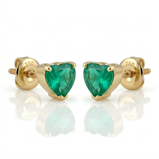 TOPOS CORAZÓN ENGASTE UÑAS ORO 750 AMARILLO