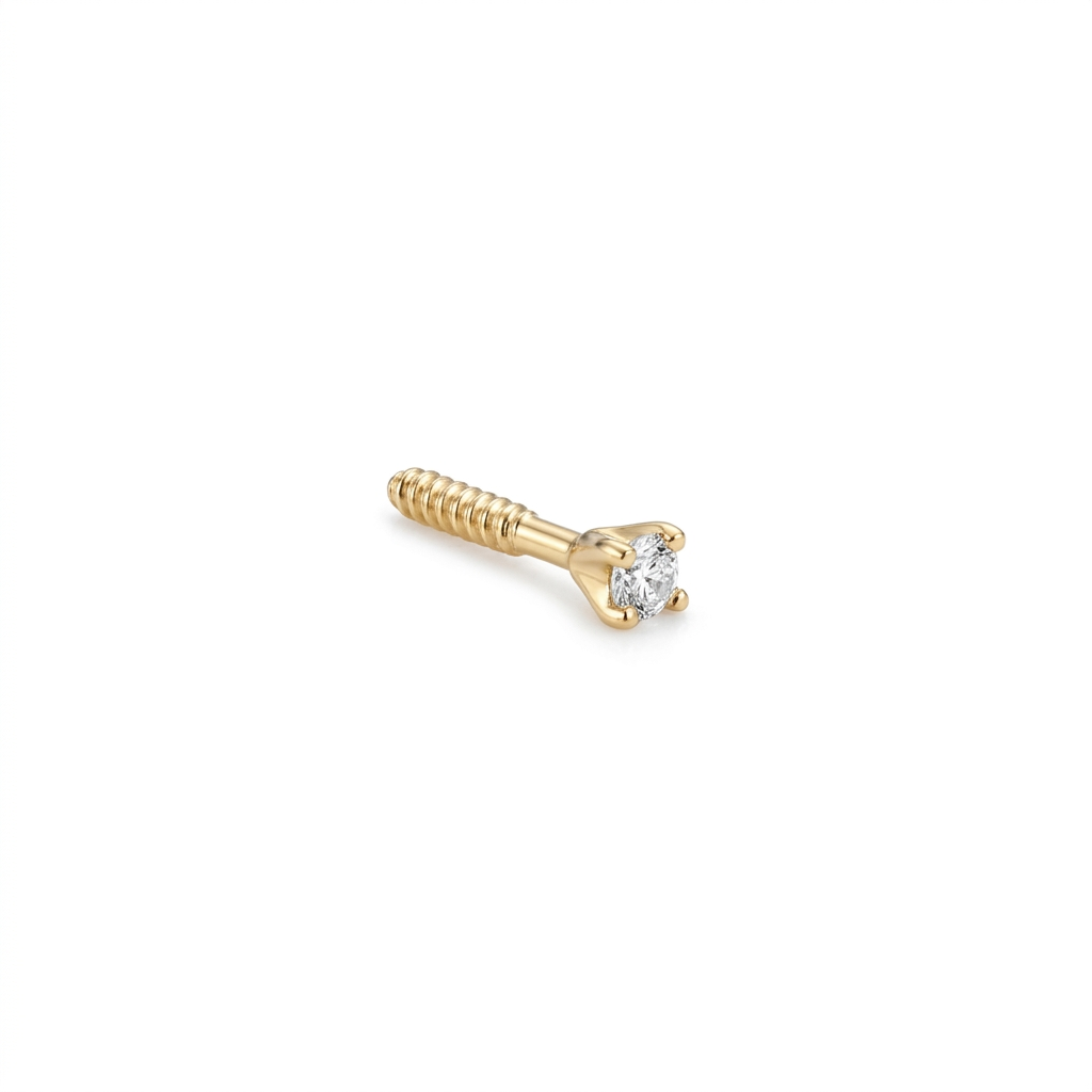 TOP MINI SOLITARIO UÑAS REDONDA ORO 750 AMARILLO DIAMANTE
