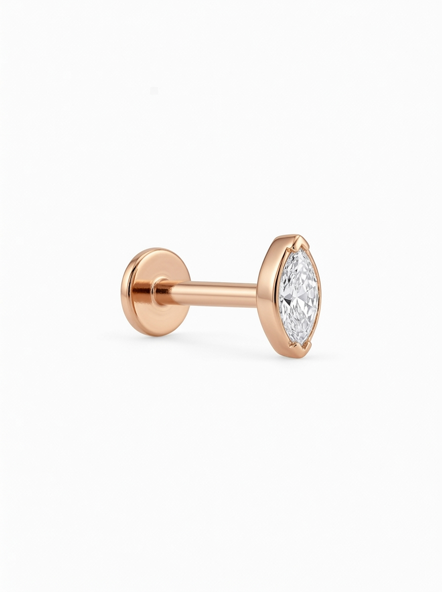 LABRET SOLITARIO MARQUIS TITANIO ROSA CIRCÓN