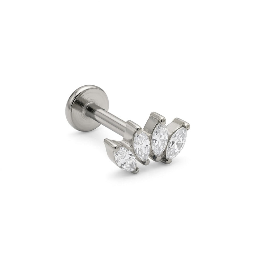 LABRET HELIX RECTO LISO TITANIO BLANCO CIRCÓN